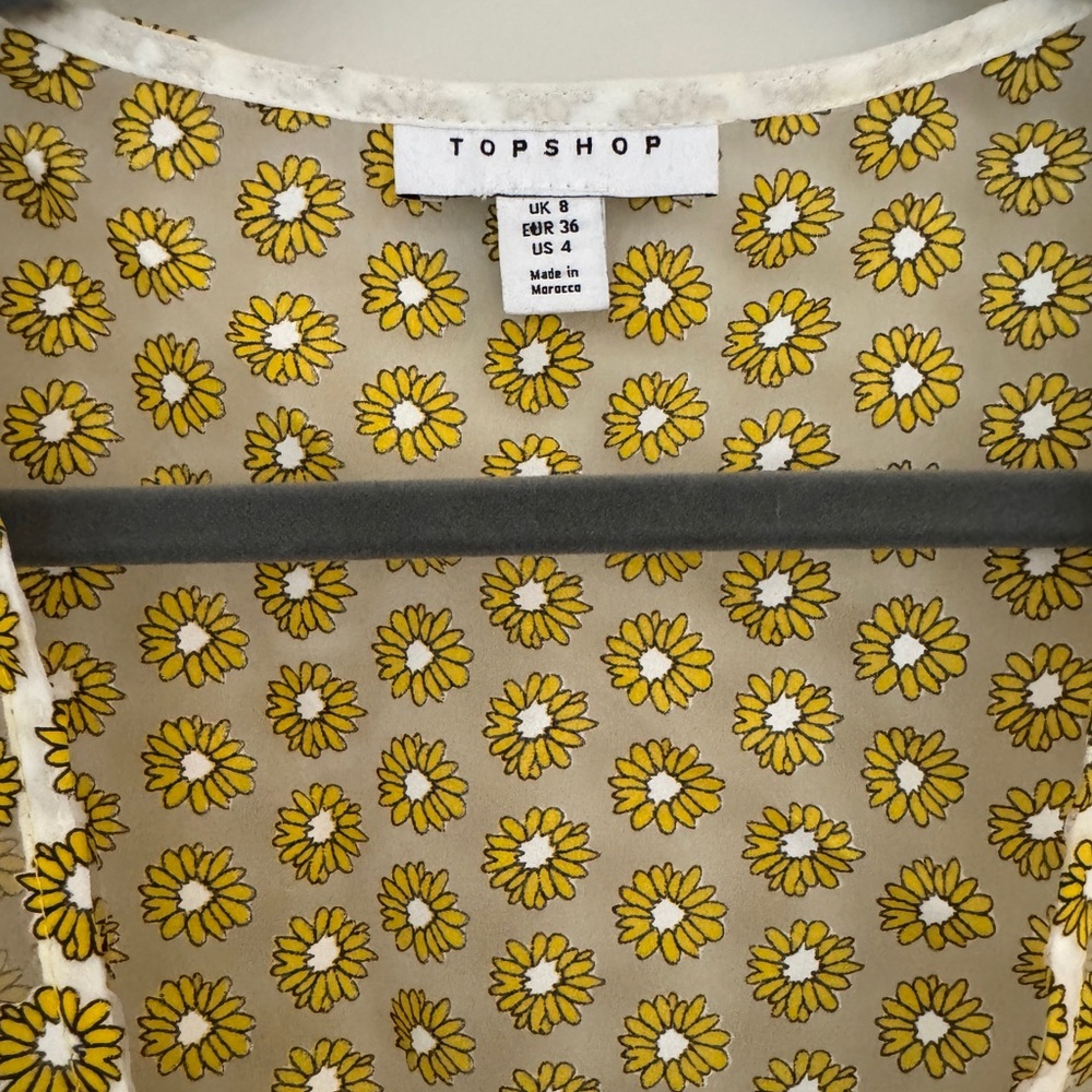 Topshop sheer floral wrap dress, size 4 (US)